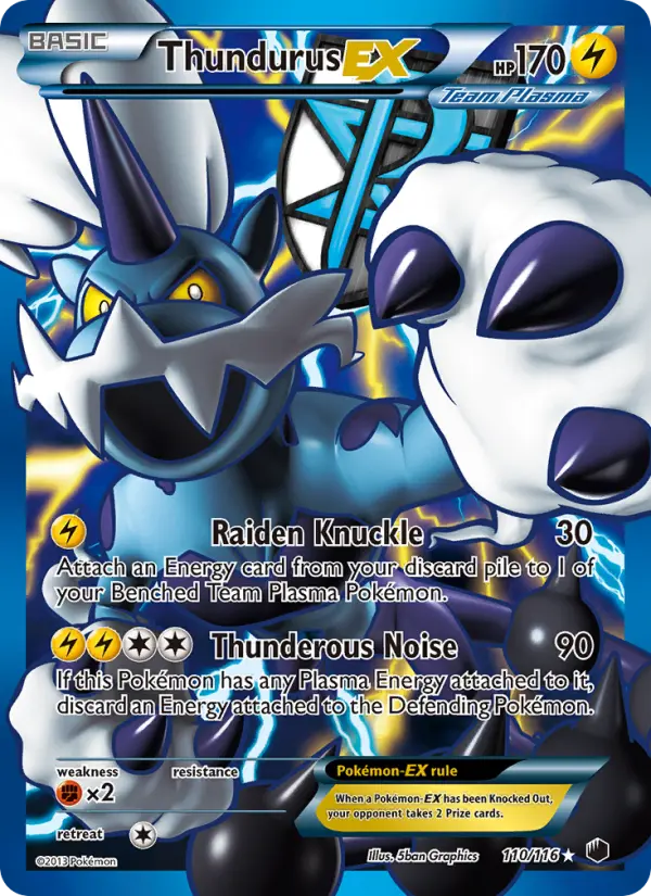 Thundurus-EX 110 card from Plasma Freeze