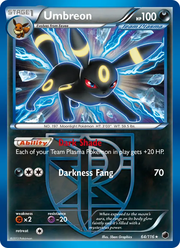 Umbreon 64 card from Plasma Freeze