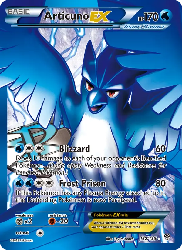 Articuno-EX 132 — Plasma Storm 132, Holofoil finish