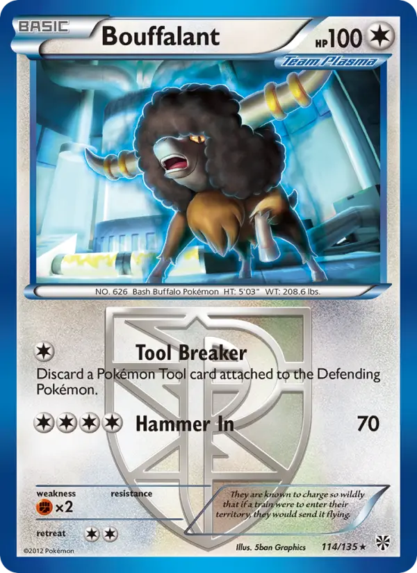 Bouffalant 114 card from Plasma Storm