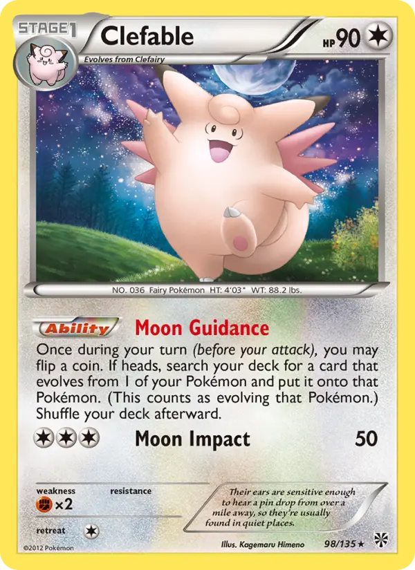Clefable 98 card from Plasma Storm