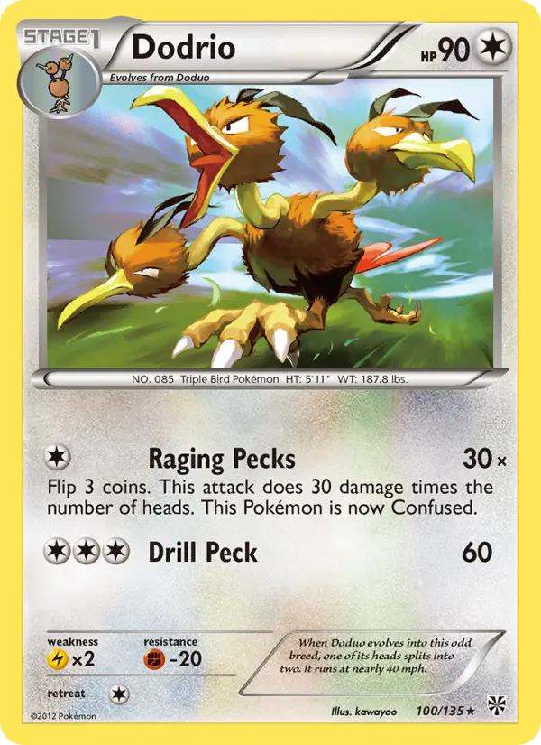 Dodrio 100 card from Plasma Storm