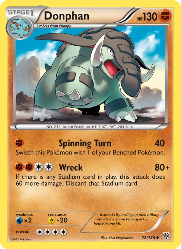 Donphan 72 card from Plasma Storm