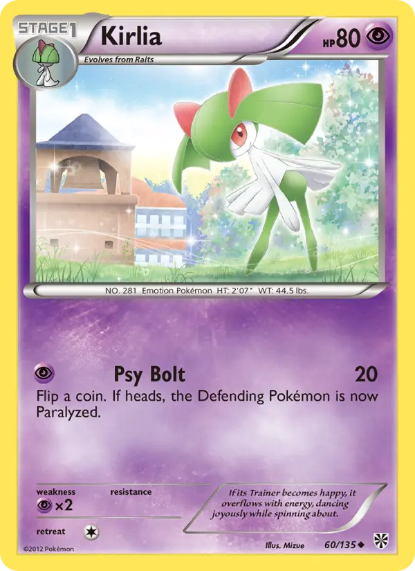 Kirlia 60 card from Plasma Storm