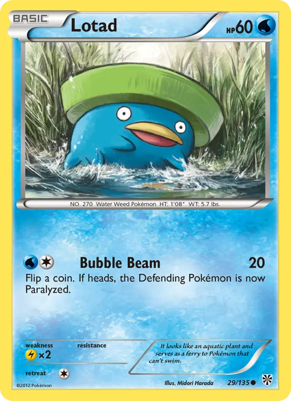 Lotad 29 card from Plasma Storm