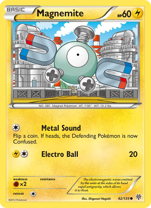 Magnemite 42 card from Plasma Storm