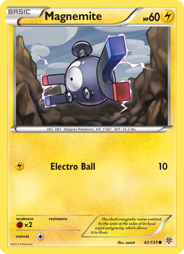 Magnemite 43 card from Plasma Storm