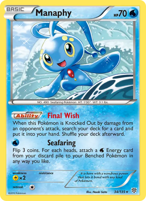 Manaphy 34 card from Plasma Storm