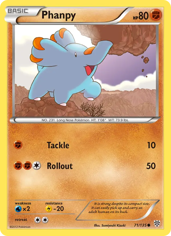 Phanpy 71 card from Plasma Storm