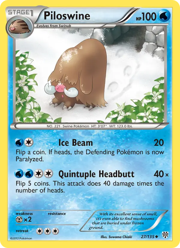 Piloswine 27 card from Plasma Storm