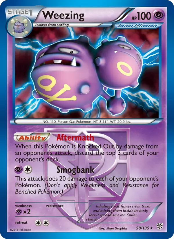 Weezing 58 card from Plasma Storm