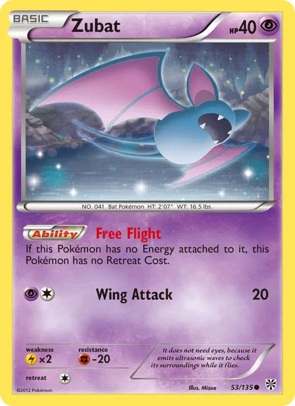 Zubat 53 card from Plasma Storm