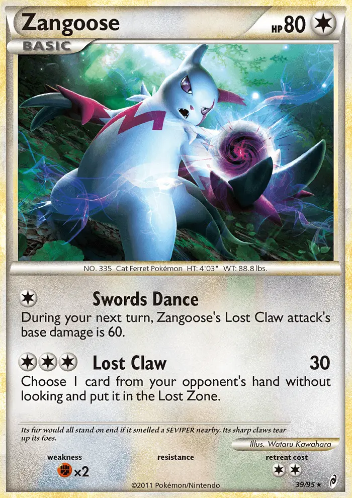 Zangoose 39 card from Call of Legends