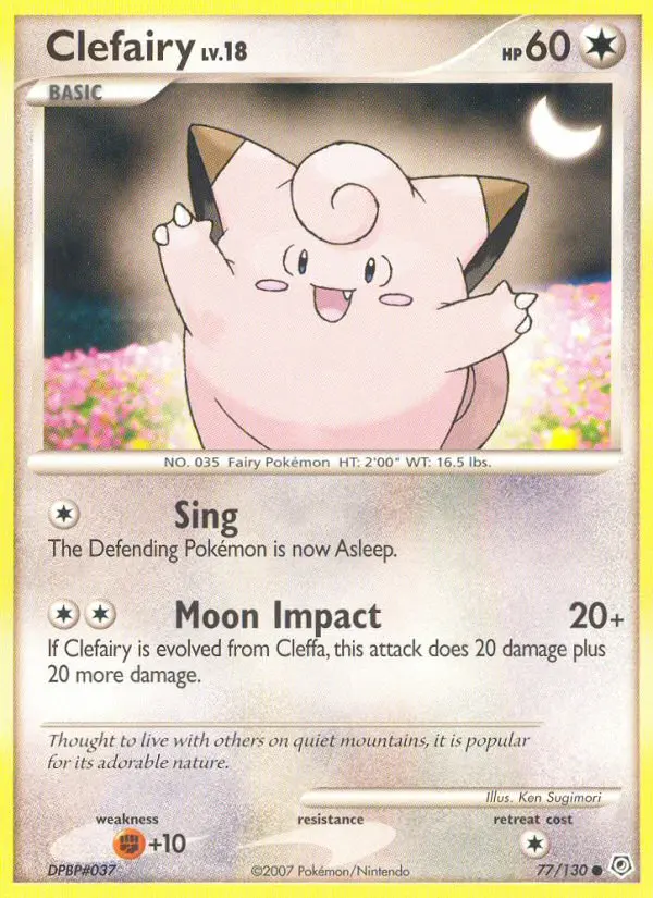Clefairy 77 card from Diamond & Pearl