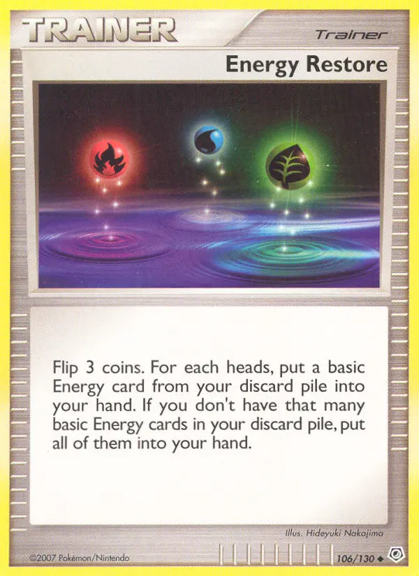 Energy Restore 106 card from Diamond & Pearl