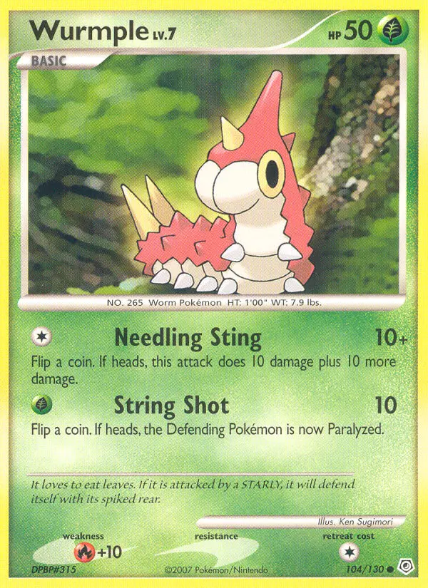 Wurmple 104 card from Diamond & Pearl