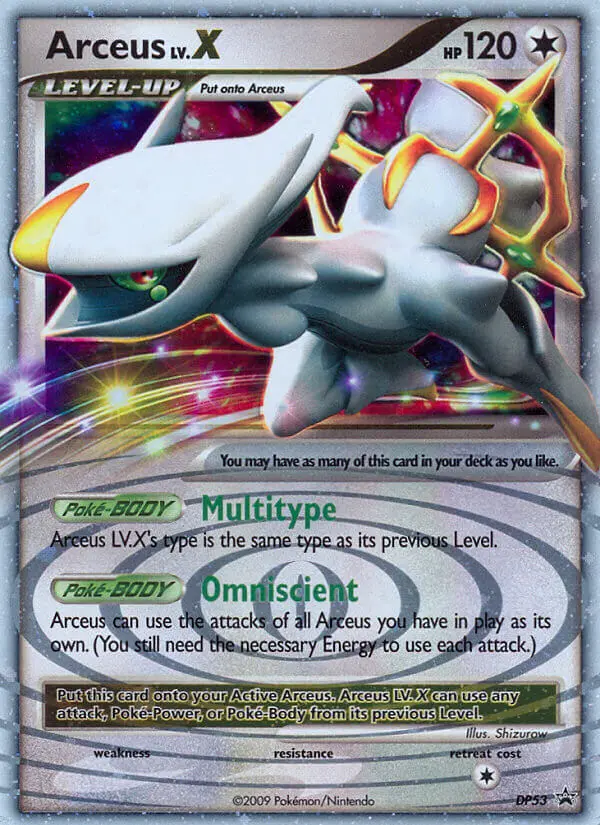 Arceus LV.X DP53 card from DP Black Star Promos