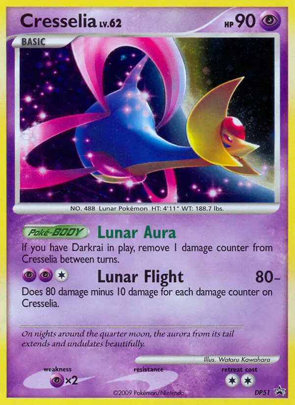 Cresselia DP51 card from DP Black Star Promos