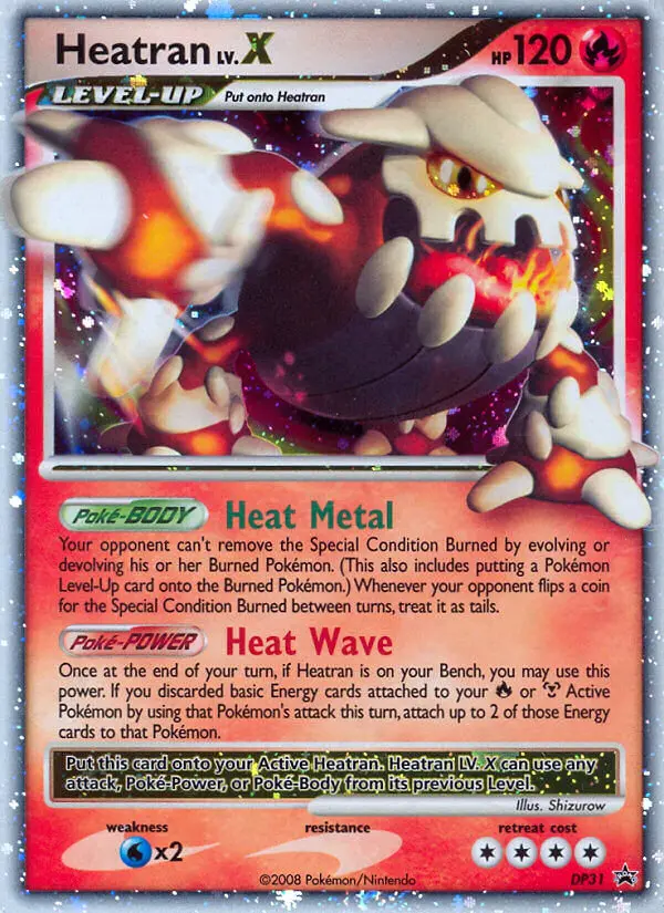 Heatran LV.X DP31 card from DP Black Star Promos