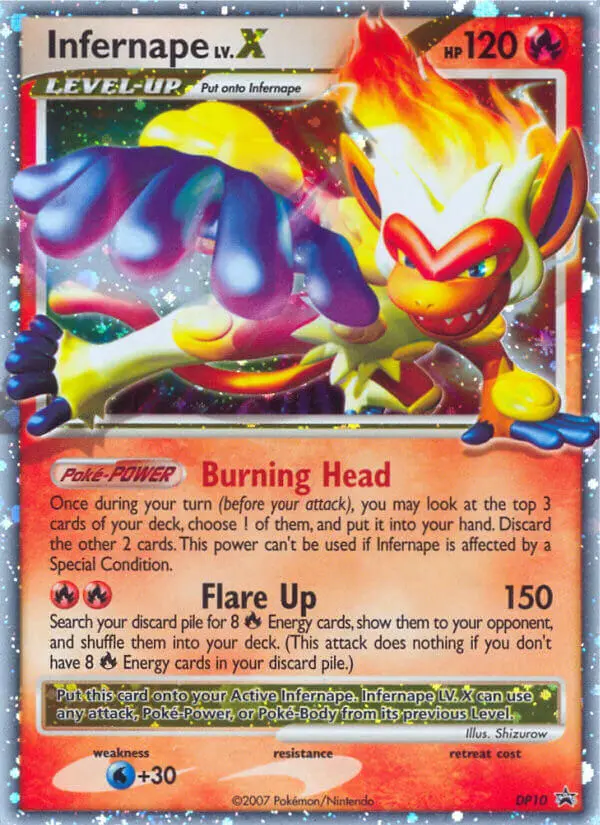 Infernape LV.X DP10 card from DP Black Star Promos