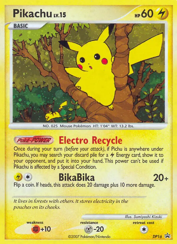 Pikachu DP16 card from DP Black Star Promos