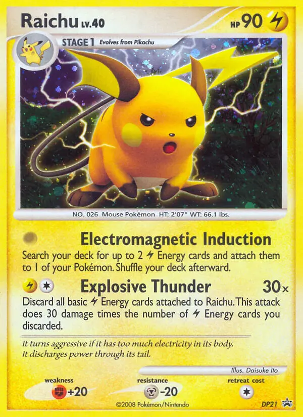 Raichu DP21 card from DP Black Star Promos