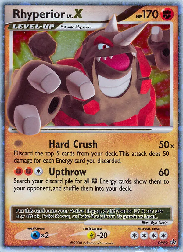 Rhyperior LV.X DP29 card from DP Black Star Promos
