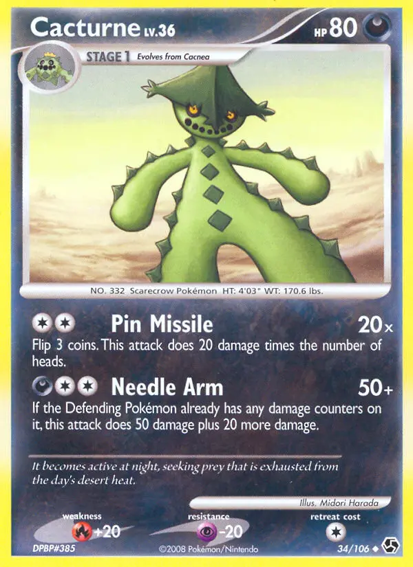 Cacturne 34 card from Great Encounters