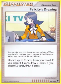Felicity's Drawing 98 — shown as an example of the Reverse Holofoil finish
