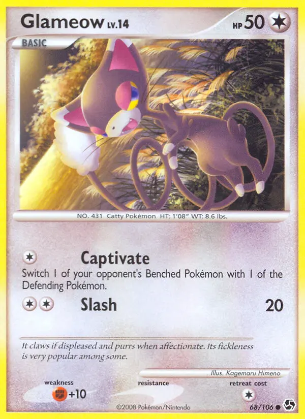 Glameow 68 card from Great Encounters