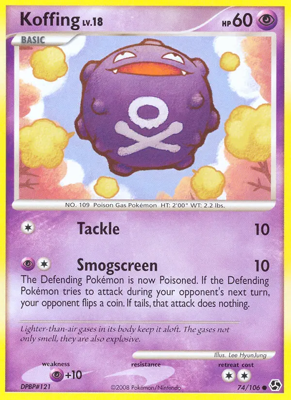 Koffing 74 card from Great Encounters