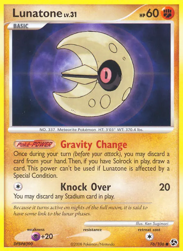Lunatone 76 card from Great Encounters