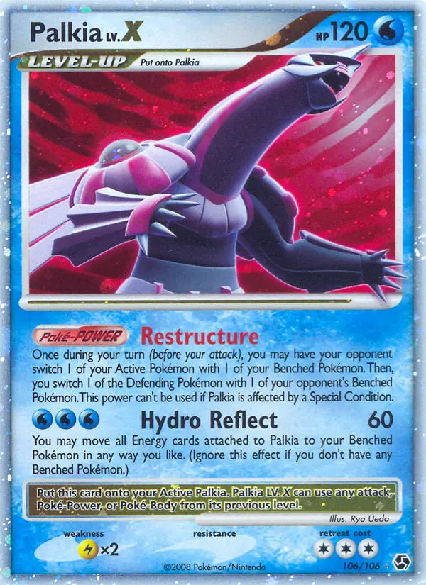 Palkia LV.X 106 card from Great Encounters