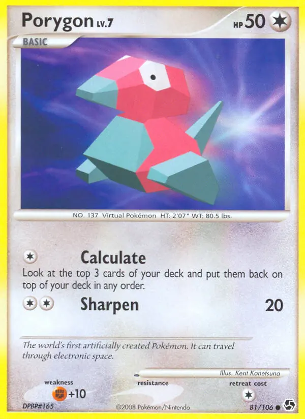 Porygon 81 card from Great Encounters
