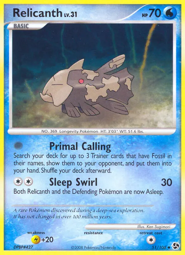 Relicanth 51 card from Great Encounters
