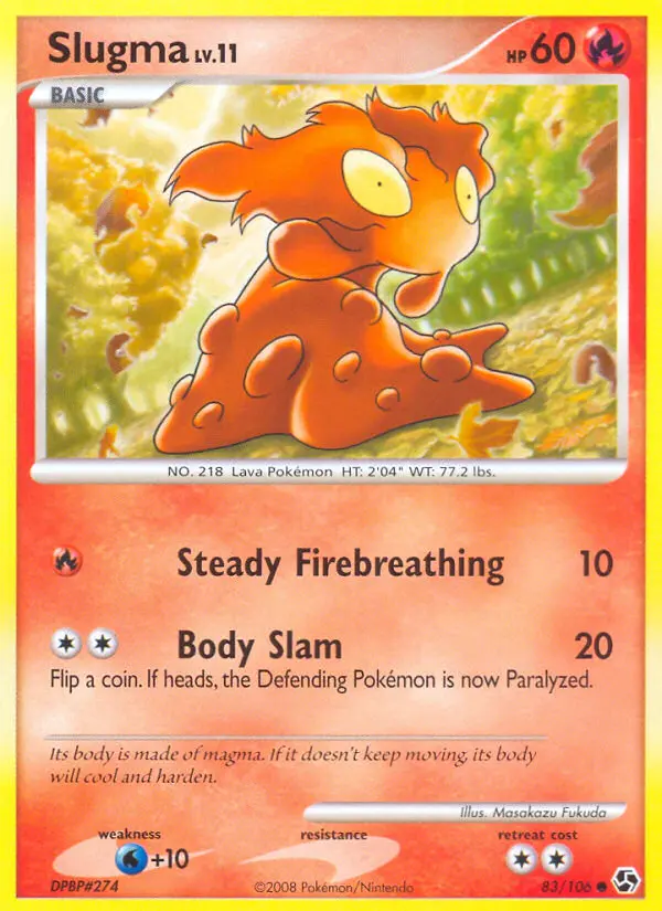 Slugma 83 card from Great Encounters