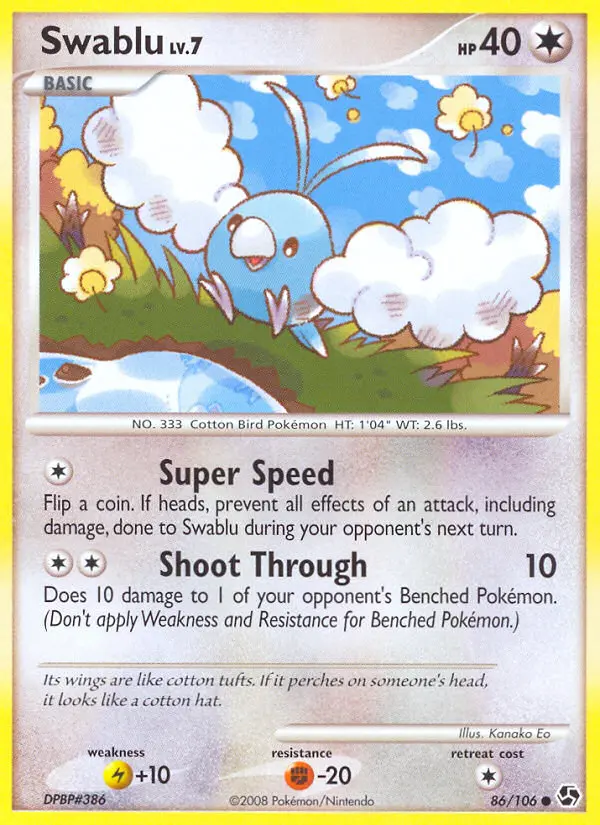 Swablu 86 card from Great Encounters