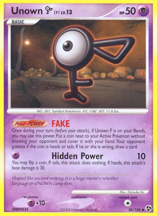 Unown [F] 56 card from Great Encounters