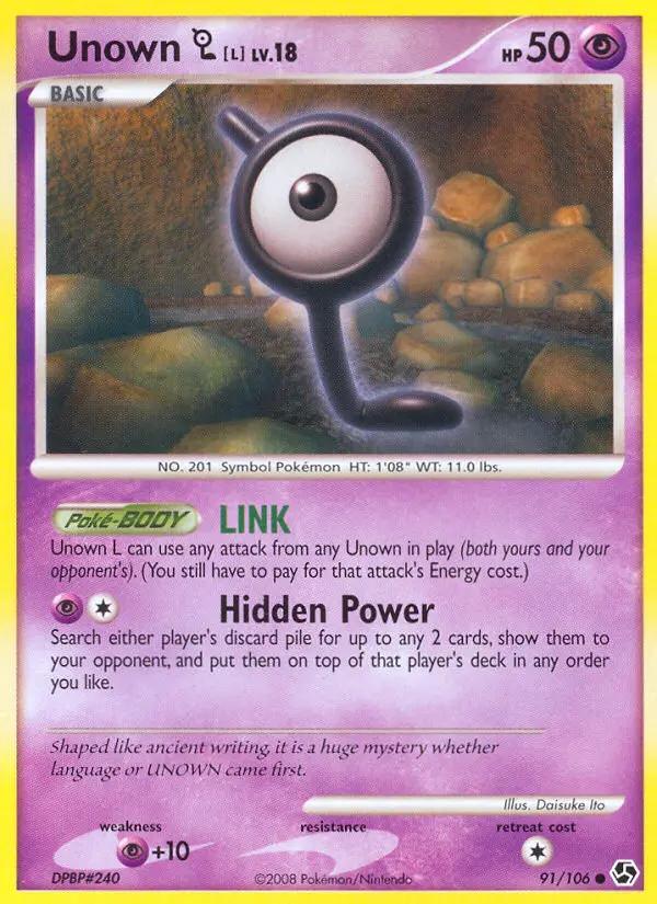 Unown [L] 91 card from Great Encounters