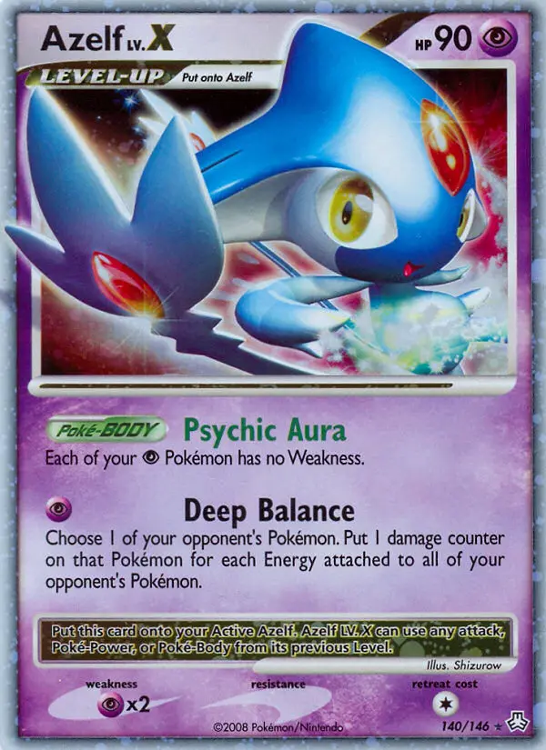 Azelf LV.X 140 card from Legends Awakened