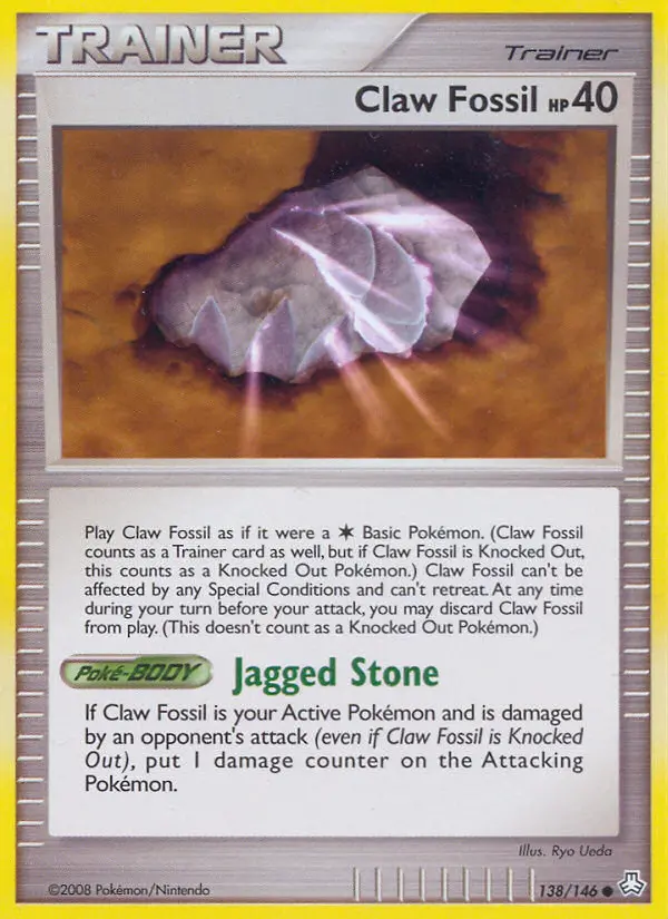 Claw Fossil 138 card from Legends Awakened