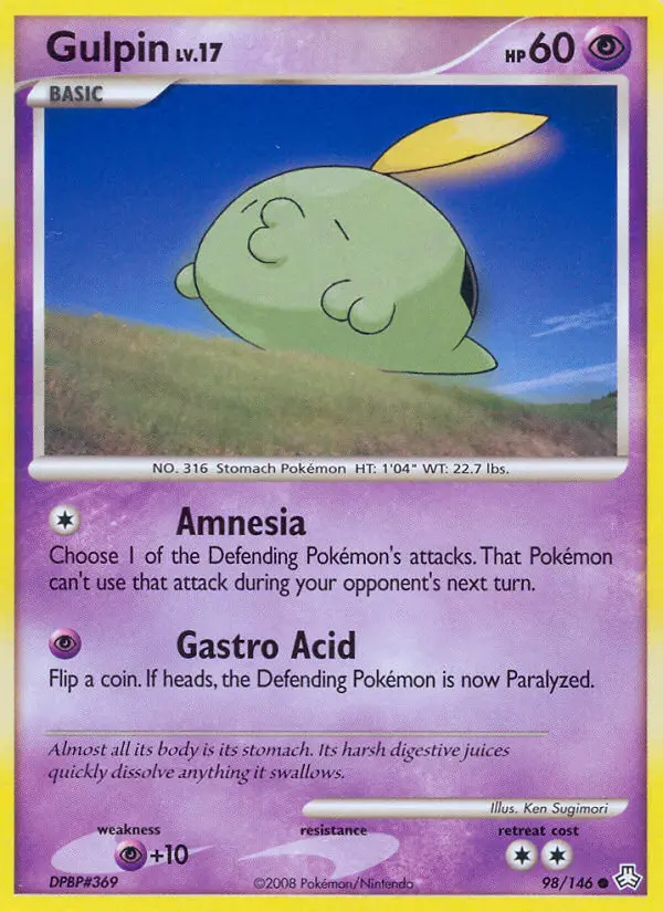 Gulpin 98 card from Legends Awakened