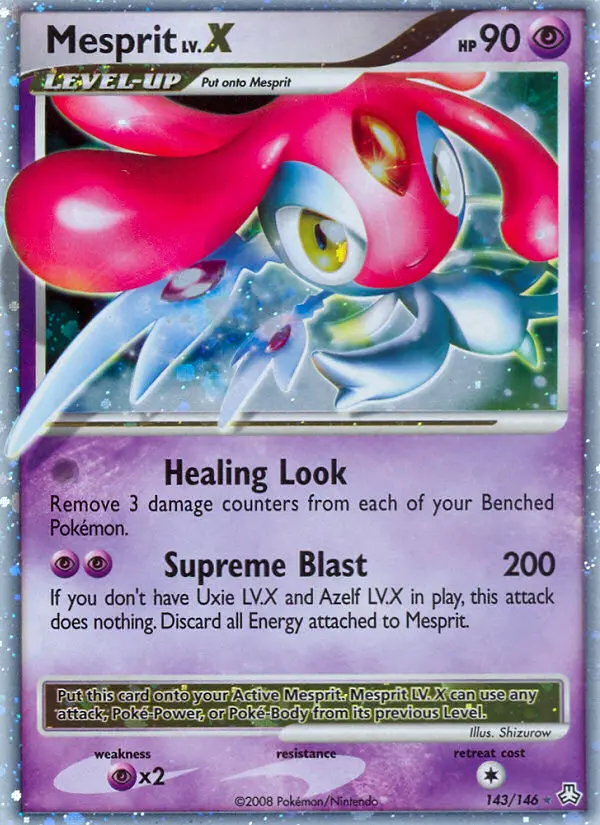 Mesprit LV.X 143 card from Legends Awakened
