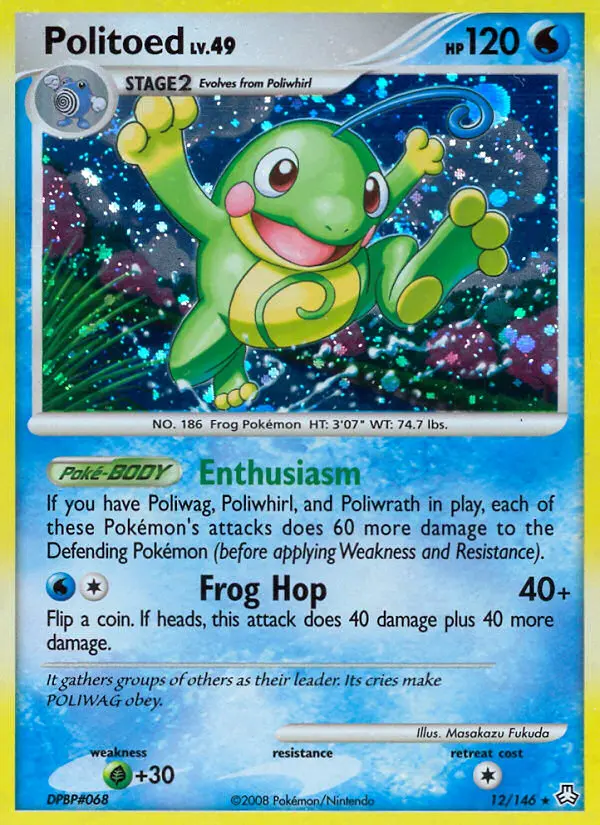 Politoed 12 — Legends Awakened 12, Holofoil finish