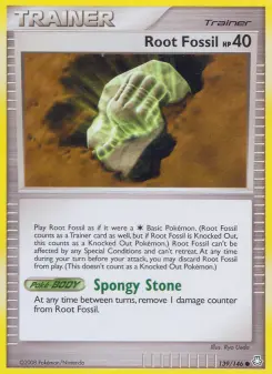 Root Fossil 139 — shown as an example of the Reverse Holofoil finish