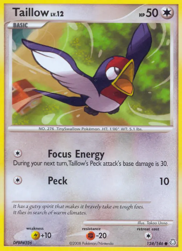 Taillow 124 card from Legends Awakened