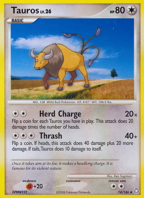 Tauros 74 card from Legends Awakened