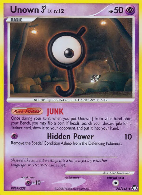 Unown [J] 76 card from Legends Awakened