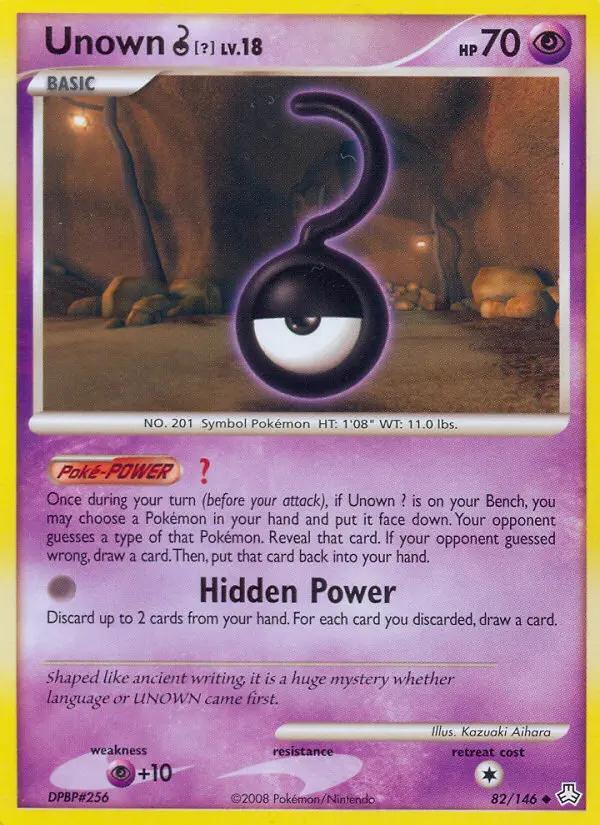 Unown [?] 82 card from Legends Awakened