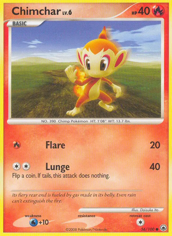 Chimchar 56 card from Majestic Dawn